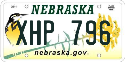 NE license plate XHP796