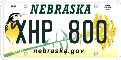 NE license plate XHP800