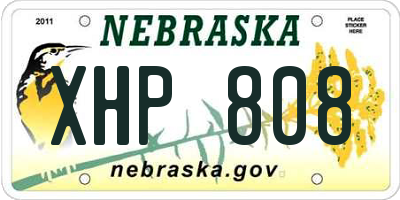 NE license plate XHP808