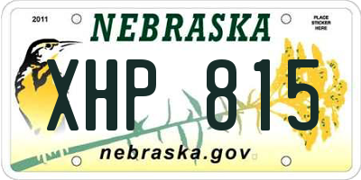 NE license plate XHP815