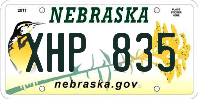 NE license plate XHP835