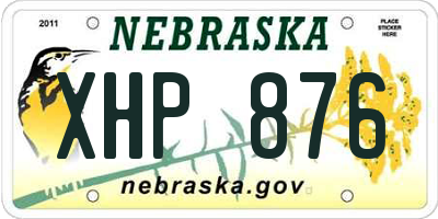 NE license plate XHP876