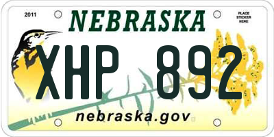 NE license plate XHP892