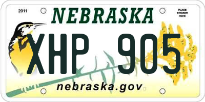 NE license plate XHP905