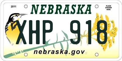 NE license plate XHP918