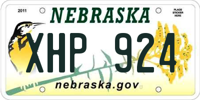 NE license plate XHP924