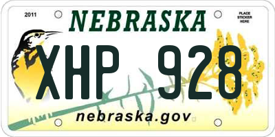 NE license plate XHP928