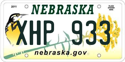 NE license plate XHP933