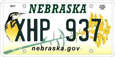 NE license plate XHP937
