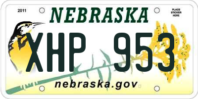 NE license plate XHP953