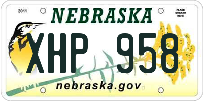 NE license plate XHP958