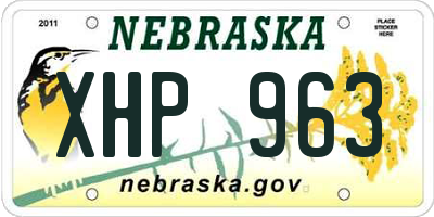 NE license plate XHP963