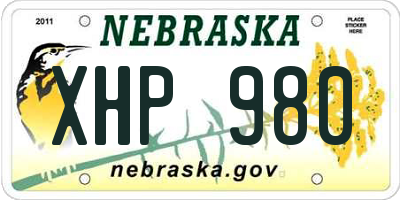 NE license plate XHP980