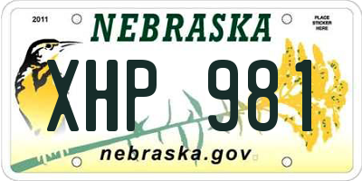 NE license plate XHP981
