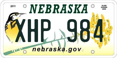 NE license plate XHP984