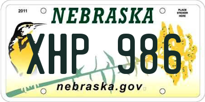 NE license plate XHP986