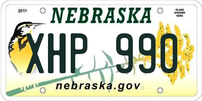 NE license plate XHP990