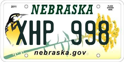 NE license plate XHP998
