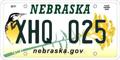 NE license plate XHQ025