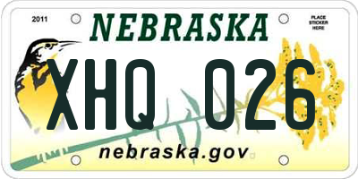 NE license plate XHQ026