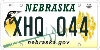 NE license plate XHQ044