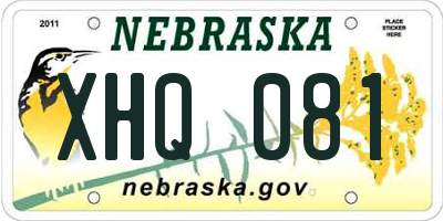 NE license plate XHQ081