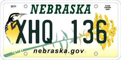 NE license plate XHQ136