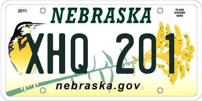 NE license plate XHQ201