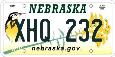 NE license plate XHQ232