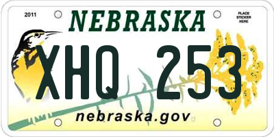 NE license plate XHQ253