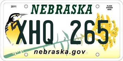 NE license plate XHQ265