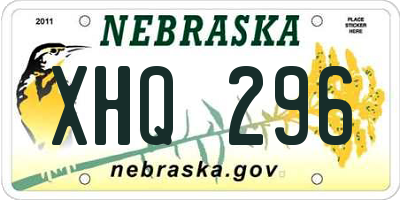 NE license plate XHQ296
