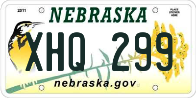 NE license plate XHQ299
