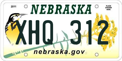 NE license plate XHQ312