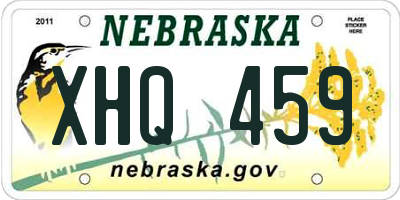 NE license plate XHQ459