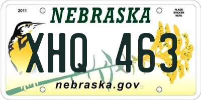 NE license plate XHQ463