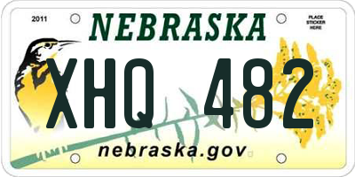 NE license plate XHQ482