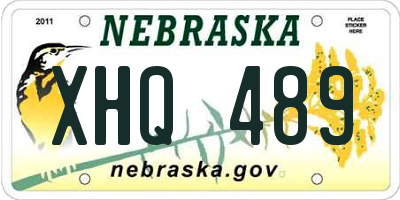 NE license plate XHQ489