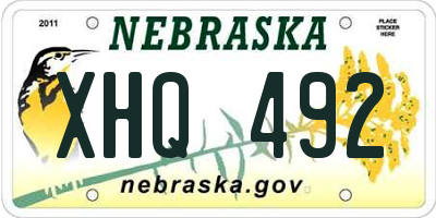NE license plate XHQ492