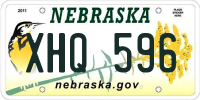 NE license plate XHQ596