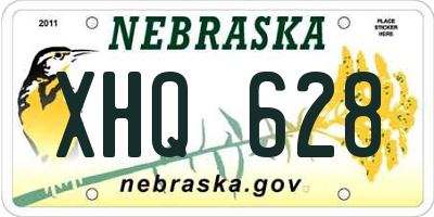 NE license plate XHQ628