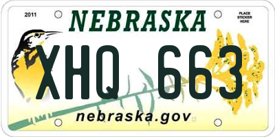 NE license plate XHQ663