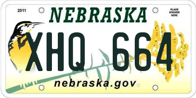 NE license plate XHQ664