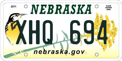 NE license plate XHQ694