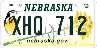 NE license plate XHQ712