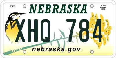 NE license plate XHQ784
