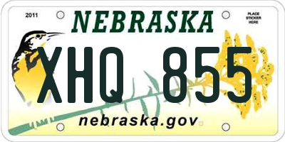 NE license plate XHQ855