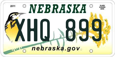 NE license plate XHQ899