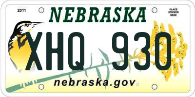 NE license plate XHQ930