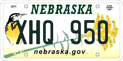 NE license plate XHQ950